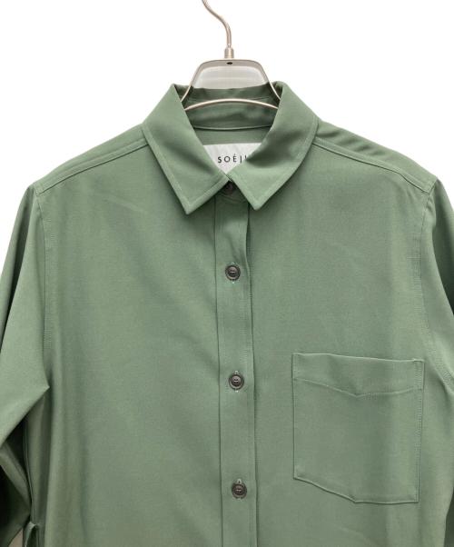SOEJU（ソージュ）SOEJU (ソージュ) ソフトオックスシャツワンピース グリーン サイズ:Sの古着・服飾アイテム