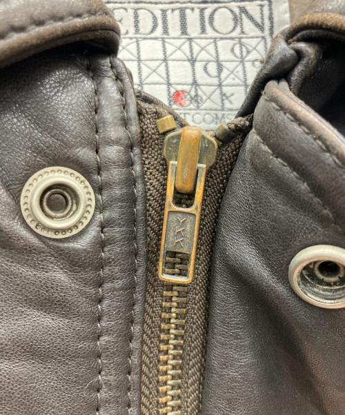 EXPEDITION by ROBERT COMSTOCK（エクスペディション ロバートコムストック）EXPEDITION by ROBERT COMSTOCK (エクスペディション ロバートコムストック) ラムレザージャケット ダークブラウン サイズ:38の古着・服飾アイテム
