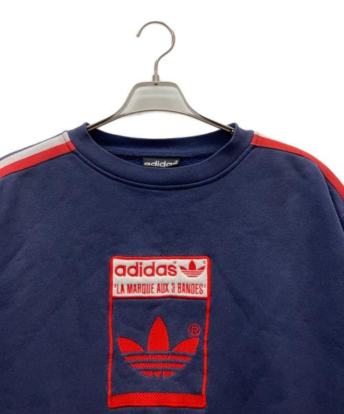 adidas（アディダス）adidas (アディダス) 8~90sトレフォイルロゴスウェット ネイビー サイズ:Sの古着・服飾アイテム