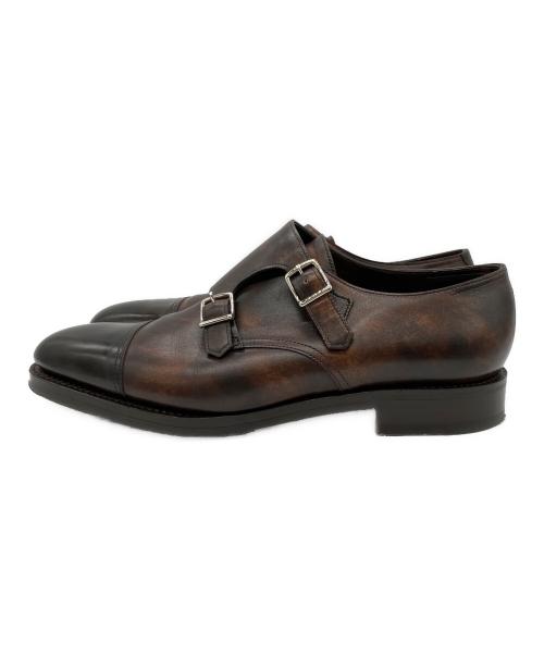 JOHN LOBB（ジョンロブ）JOHN LOBB (ジョンロブ) ダブルモンクストラップシューズ ブラウン サイズ:8　1/2の古着・服飾アイテム