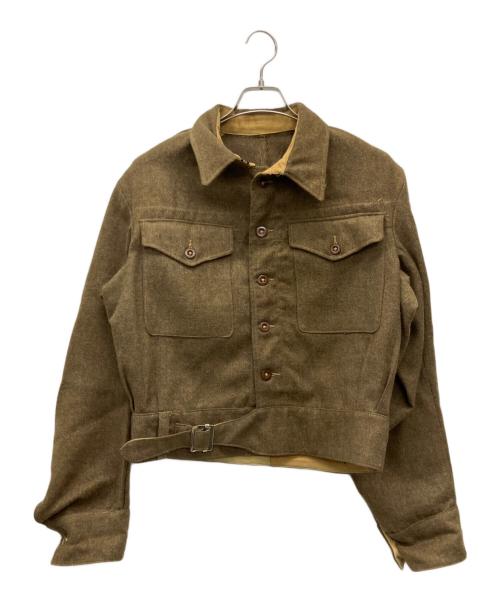 -（-）- (-) バトルドレスジャケット ブラウン サイズ:16の古着・服飾アイテム
