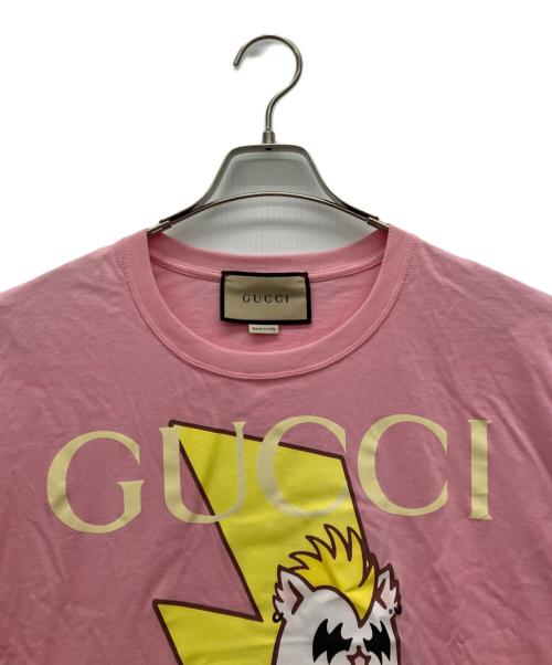 GUCCI（グッチ）GUCCI (グッチ) Lightning Bolt Bananya T-shirt ピンク サイズ:Mの古着・服飾アイテム