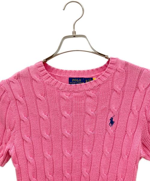 POLO RALPH LAUREN（ポロ・ラルフローレン）POLO RALPH LAUREN (ポロ・ラルフローレン) 薄手ニット ピンク サイズ:XSの古着・服飾アイテム