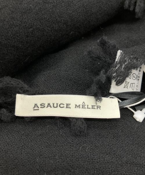 ASAUCE MELER（アソースメレ）ASAUCE MELER (アソースメレ) 大判ストール ブラック 未使用品の古着・服飾アイテム
