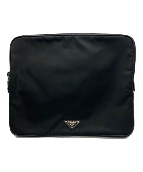 PRADA（プラダ）PRADA (プラダ) タブレットポーチ ブラック サイズ:縦27cm 横34cm 厚み3cmの古着・服飾アイテム