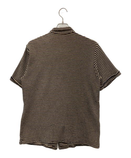 GUY ROVER（ギローバー）GUY ROVER (ギローバー) 半袖ポロシャツ ブラック×ブラウン サイズ:Lの古着・服飾アイテム