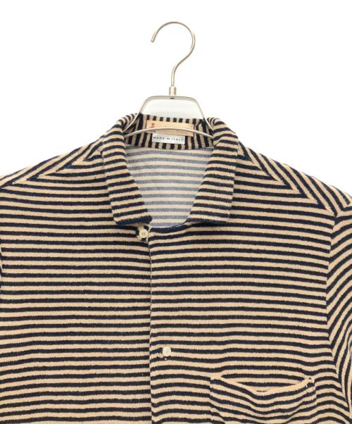 GUY ROVER（ギローバー）GUY ROVER (ギローバー) 半袖ポロシャツ ブラック×ブラウン サイズ:Lの古着・服飾アイテム