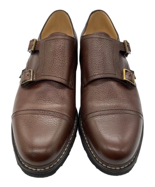 PARABOOT（パラブーツ）PARABOOT (パラブーツ) ダブルモンクストラップシューズ ブラウン サイズ:8　1/2の古着・服飾アイテム