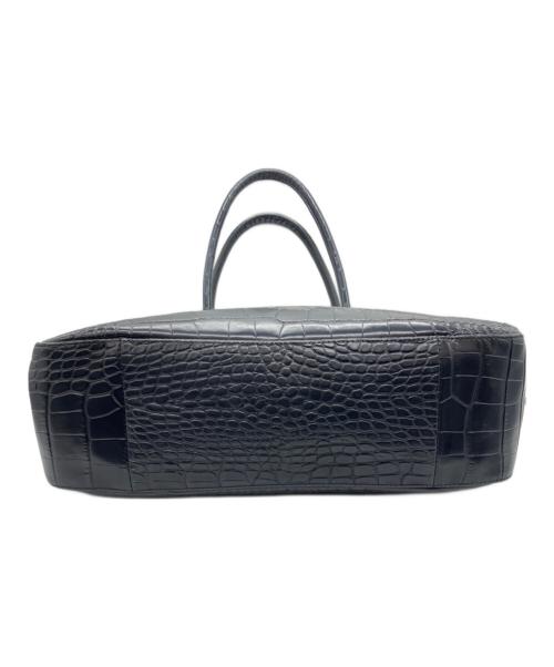 LONGCHAMP（ロンシャン）LONGCHAMP (ロンシャン) クロコ 型押し トートバッグ ブラックの古着・服飾アイテム
