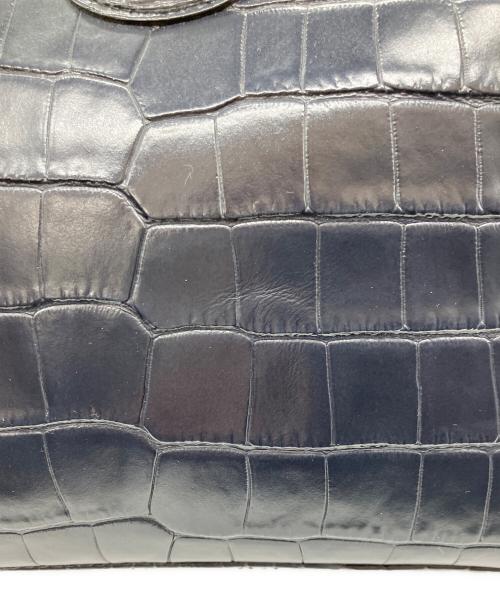 LONGCHAMP（ロンシャン）LONGCHAMP (ロンシャン) クロコ 型押し トートバッグ ブラックの古着・服飾アイテム