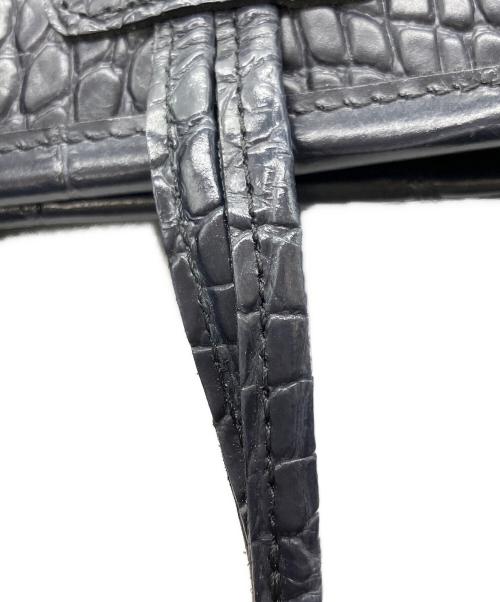 LONGCHAMP（ロンシャン）LONGCHAMP (ロンシャン) クロコ 型押し トートバッグ ブラックの古着・服飾アイテム