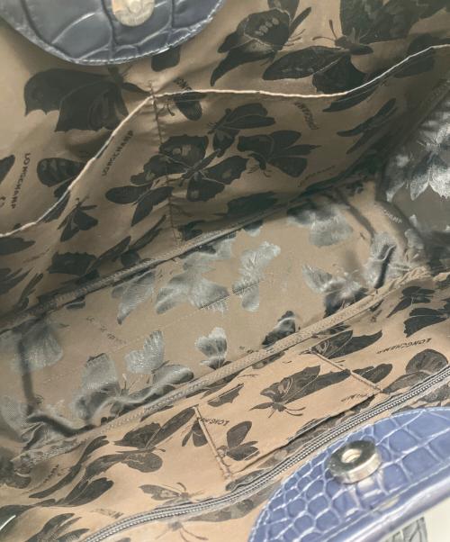 LONGCHAMP（ロンシャン）LONGCHAMP (ロンシャン) クロコ 型押し トートバッグ ブラックの古着・服飾アイテム