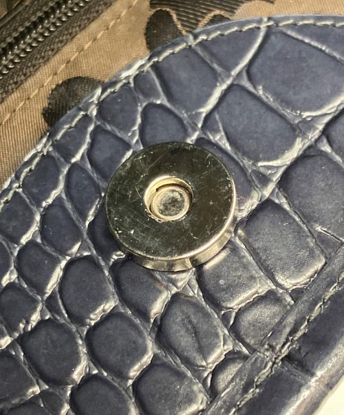 LONGCHAMP（ロンシャン）LONGCHAMP (ロンシャン) クロコ 型押し トートバッグ ブラックの古着・服飾アイテム