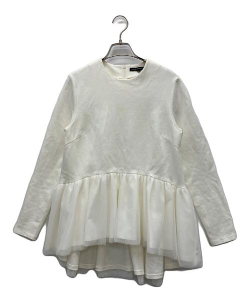 TSURU by MARIKO OIKAWA（ツルバイマリコオイカワ）TSURU by MARIKO OIKAWA (ツルバイマリコオイカワ) チュールペプラムトップス アイボリー サイズ:36の古着・服飾アイテム