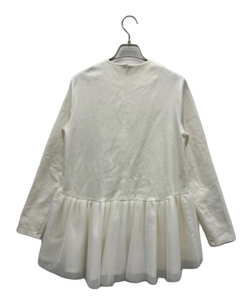 TSURU by MARIKO OIKAWA（ツルバイマリコオイカワ）TSURU by MARIKO OIKAWA (ツルバイマリコオイカワ) チュールペプラムトップス アイボリー サイズ:36の古着・服飾アイテム