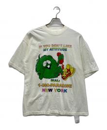 PARADISE NYC（パラダイス・ニューヨークシティ）の古着「半袖カットソー」｜アイボリー