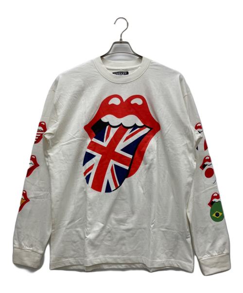Market rolling stones（ローリングストーンズ）Market rolling stones (ローリングストーンズ) 長袖カットソー ホワイト サイズ:XLの古着・服飾アイテム