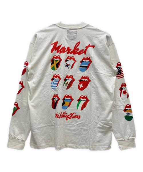 Market rolling stones（ローリングストーンズ）Market rolling stones (ローリングストーンズ) 長袖カットソー ホワイト サイズ:XLの古着・服飾アイテム