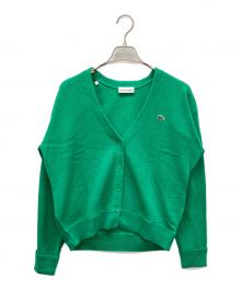 LACOSTE（ラコステ）の古着「プレーンVネックニットカーディガン」｜グリーン