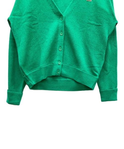 LACOSTE（ラコステ）LACOSTE (ラコステ) プレーンVネックニットカーディガン グリーン サイズ:34の古着・服飾アイテム