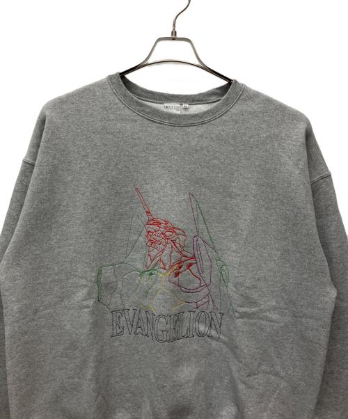 FRUIT OF THE LOOM（フルーツオブザルーム）FRUIT OF THE LOOM (フルーツオブザルーム) evangelion (エヴァンゲリオン) 裏起毛スウェット ライトグレー サイズ:XLの古着・服飾アイテム