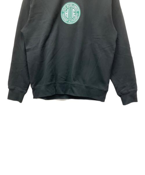HUF（ハフ）HUF (ハフ) TRANSIT AUTHORITY CREWNECK ブラック サイズ:XLの古着・服飾アイテム