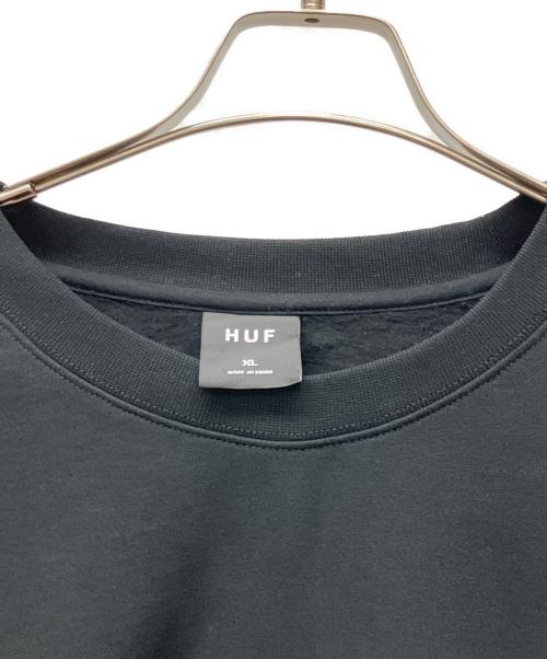 HUF（ハフ）HUF (ハフ) TRANSIT AUTHORITY CREWNECK ブラック サイズ:XLの古着・服飾アイテム