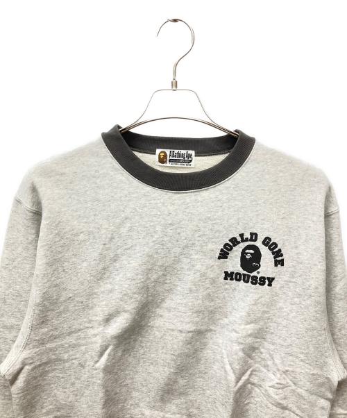 A BATHING APE（アベイシングエイプ）A BATHING APE (アベイシングエイプ) moussy (マウジー) スウェット ライトグレー サイズ:FREEの古着・服飾アイテム
