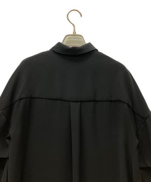ENFOLD（エンフォルド）ENFOLD (エンフォルド) PEツイル フレア シャツドレス ネイビー サイズ:38の古着・服飾アイテム