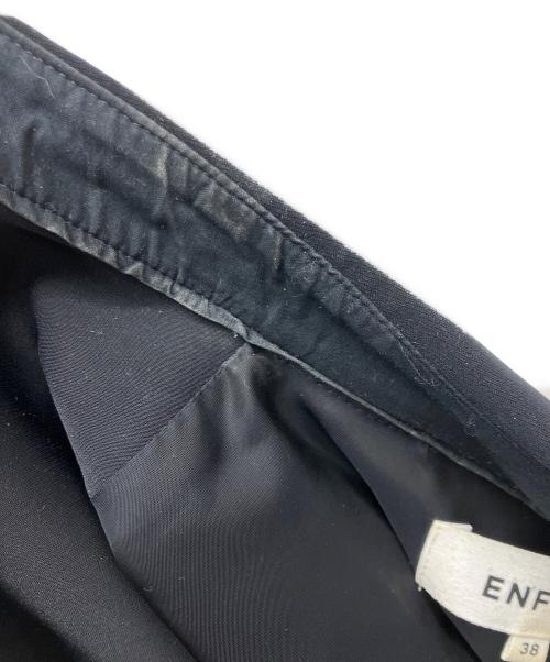 ENFOLD（エンフォルド）ENFOLD (エンフォルド) PEツイル フレア シャツドレス ネイビー サイズ:38の古着・服飾アイテム