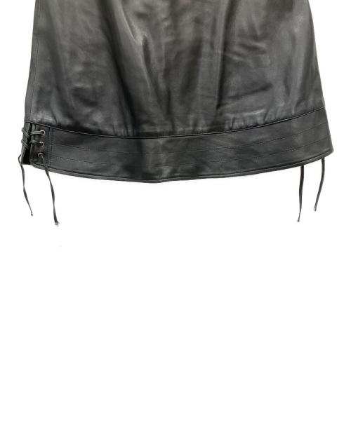 DIESEL Black Gold（ディーゼル ブラック ゴールド）DIESEL Black Gold (ディーゼル ブラック ゴールド) レザースカート ブラック サイズ:38の古着・服飾アイテム