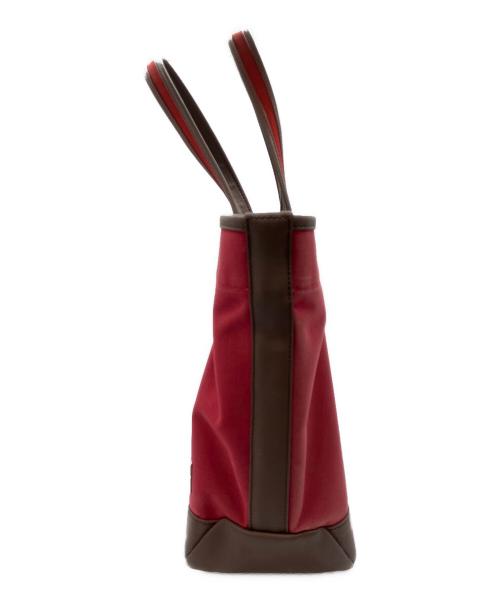 PORTER GIRL（ポーターガール）PORTER GIRL (ポーターガール) ボーイフレンドトートバッグ レッド×ブラウンの古着・服飾アイテム