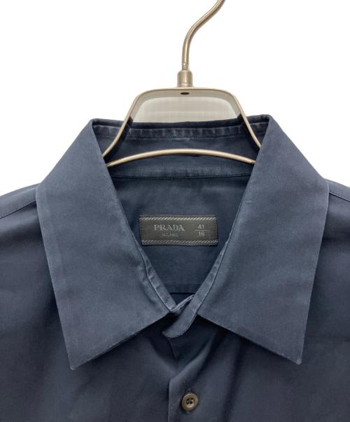 PRADA（プラダ）PRADA (プラダ) 長袖シャツ ネイビー サイズ:41/16の古着・服飾アイテム