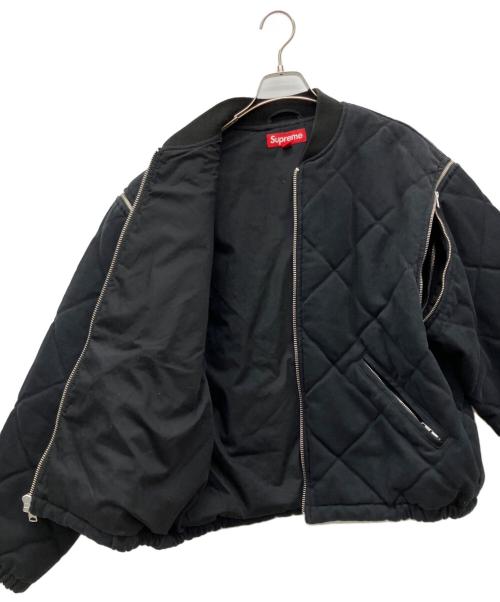 SUPREME（シュプリーム）SUPREME (シュプリーム) Zip-Off Sleeve Quilted Bomber Jacket ブラック サイズ:Mの古着・服飾アイテム
