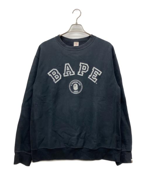BAPE BY A BATHING APE（ベイプバイアベイシングエイプ）BAPE BY A BATHING APE (ベイプバイアベイシングエイプ) 裏起毛スウェット ブラック サイズ:XLの古着・服飾アイテム