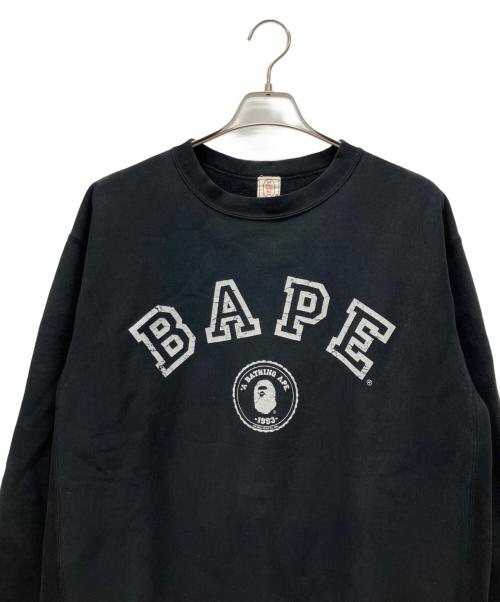 BAPE BY A BATHING APE（ベイプバイアベイシングエイプ）BAPE BY A BATHING APE (ベイプバイアベイシングエイプ) 裏起毛スウェット ブラック サイズ:XLの古着・服飾アイテム
