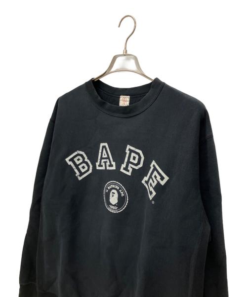 BAPE BY A BATHING APE（ベイプバイアベイシングエイプ）BAPE BY A BATHING APE (ベイプバイアベイシングエイプ) 裏起毛スウェット ブラック サイズ:XLの古着・服飾アイテム