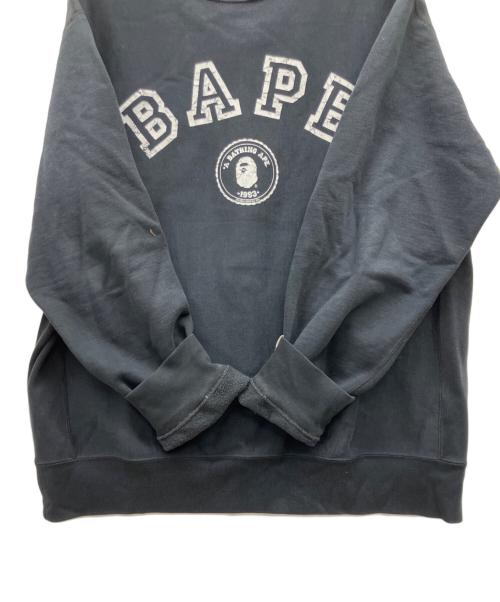 BAPE BY A BATHING APE（ベイプバイアベイシングエイプ）BAPE BY A BATHING APE (ベイプバイアベイシングエイプ) 裏起毛スウェット ブラック サイズ:XLの古着・服飾アイテム