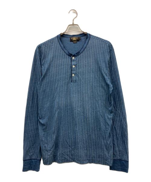 RRL（ダブルアールエル）RRL (ダブルアールエル) ヘンリーネックカットソー ブルー サイズ:XLの古着・服飾アイテム