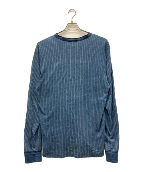 RRL（ダブルアールエル）RRL (ダブルアールエル) ヘンリーネックカットソー ブルー サイズ:XLの古着・服飾アイテム