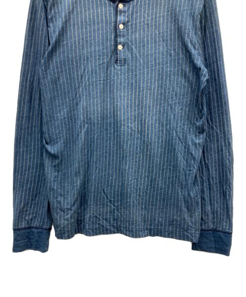 RRL（ダブルアールエル）RRL (ダブルアールエル) ヘンリーネックカットソー ブルー サイズ:XLの古着・服飾アイテム