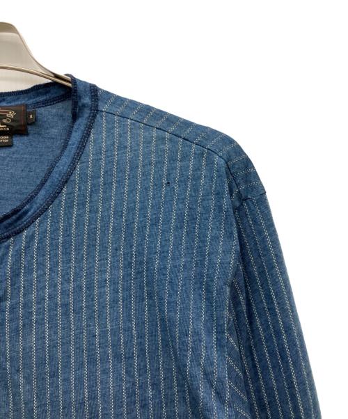 RRL（ダブルアールエル）RRL (ダブルアールエル) ヘンリーネックカットソー ブルー サイズ:XLの古着・服飾アイテム