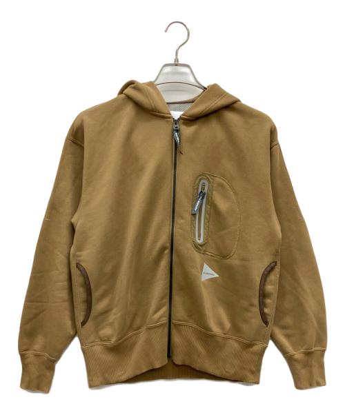 and wander（アンドワンダー）and wander (アンドワンダー) ジップパーカー ベージュ サイズ:sの古着・服飾アイテム