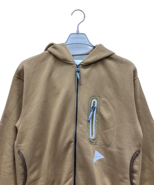and wander（アンドワンダー）and wander (アンドワンダー) ジップパーカー ベージュ サイズ:sの古着・服飾アイテム
