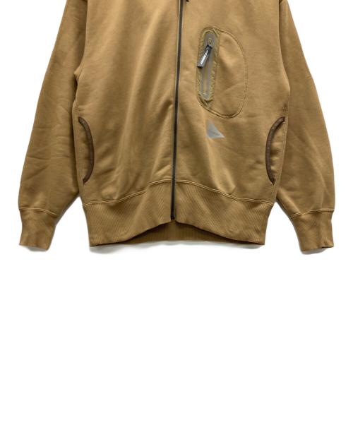 and wander（アンドワンダー）and wander (アンドワンダー) ジップパーカー ベージュ サイズ:sの古着・服飾アイテム