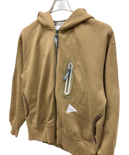 and wander（アンドワンダー）and wander (アンドワンダー) ジップパーカー ベージュ サイズ:sの古着・服飾アイテム
