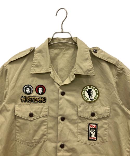 Hysteric Glamour（ヒステリックグラマー）Hysteric Glamour (ヒステリックグラマー) ワッペン付きワークシャツ ベージュ サイズ:不明の古着・服飾アイテム