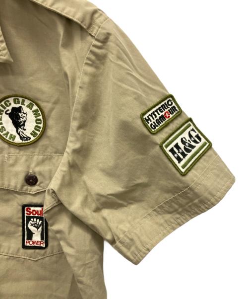 Hysteric Glamour（ヒステリックグラマー）Hysteric Glamour (ヒステリックグラマー) ワッペン付きワークシャツ ベージュ サイズ:不明の古着・服飾アイテム