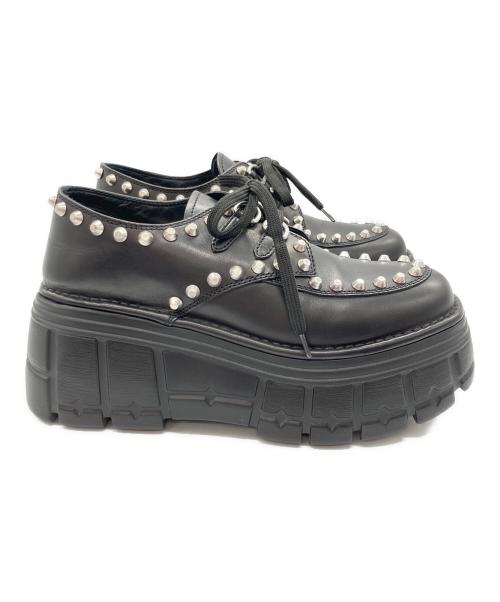 MIU MIU（ミュウミュウ）MIU MIU (ミュウミュウ) スタッズ付厚底スニーカー ブラック サイズ:38の古着・服飾アイテム