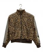 KAPITALキャピタル）の古着「Leopard Stuntman & Woman Track Jacket」｜ブラック×ベージュ